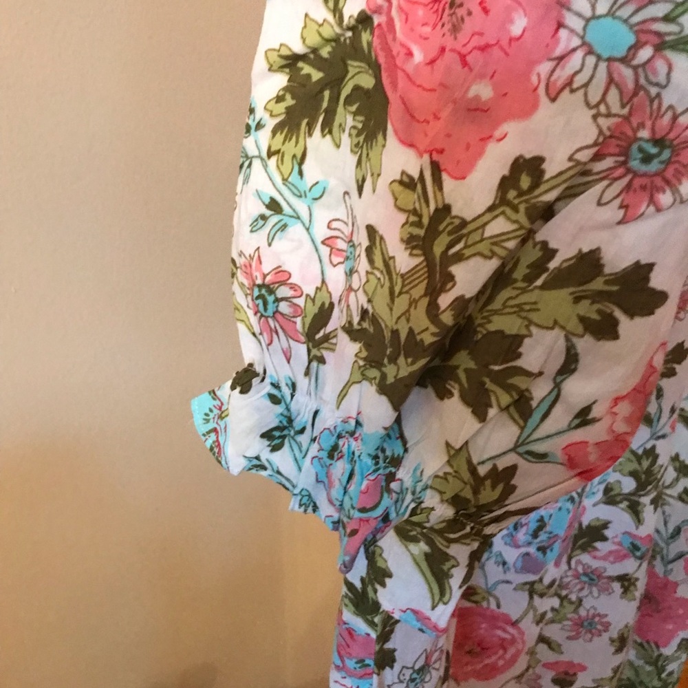NWOT Ella Simone size Medium 100% cotton floral full length nightgown - Picture 4 of 6